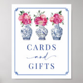 Karten und Geschenke Chinoiserie Brautparty Unters Poster (Vorne)