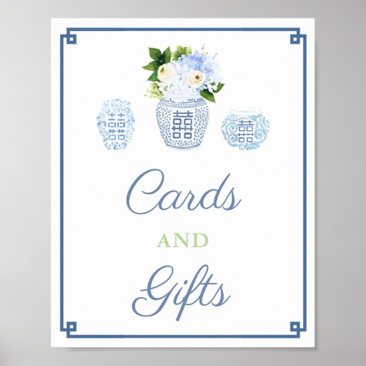 Karten und Geschenke Chinoiserie Chic Baby Dusche Poster (Vorne)