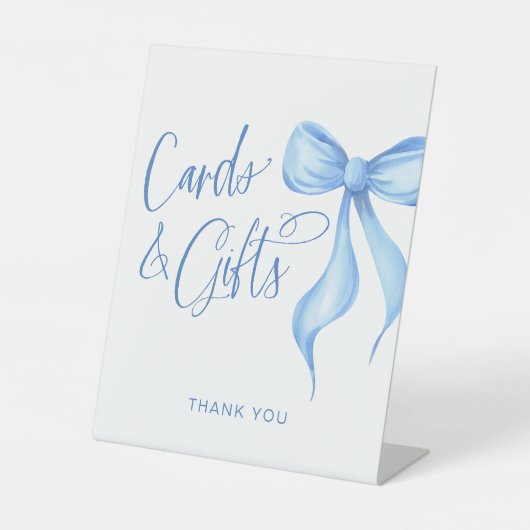 Karten und Geschenke Coquette Blue Bow Sockelschild (Vorderseite)