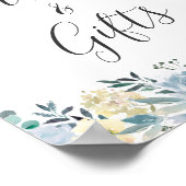 Karten und Geschenke Coral Vanilla Blue Floral Zei Poster (Ecke)