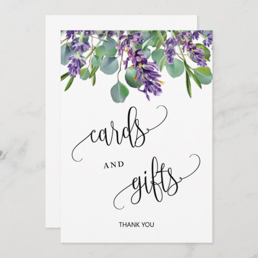 Karten und Geschenke, die Eukalyptus-Lavendel-Zeic (Vorne/Hinten)