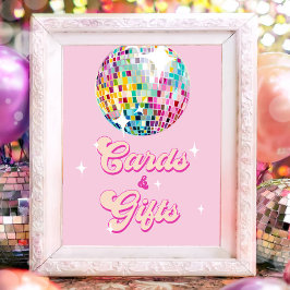 Karten und Geschenke Disco-Kugel Retro Groovy Gebu Poster