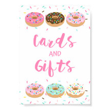 Karten und Geschenke Duschtisch Schild Rosa Donuts