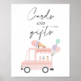 Karten und Geschenke Eiscreme LKW Pink Girl Geburt Poster