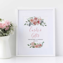 Karten und Geschenke Elegante Hochzeit Dusty Rose  Poster