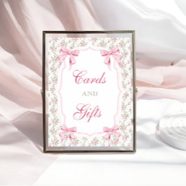 Karten und Geschenke Elegante Rosa Coquette Bow Ge Poster
