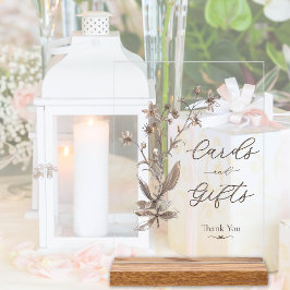 Karten und Geschenke Elegante Wildblumen Hochzeit Acrylschild