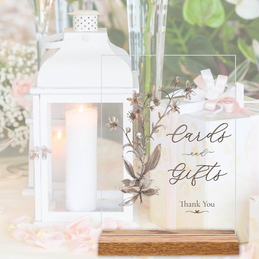 Karten und Geschenke Elegante Wildblumen Hochzeit Acrylschild