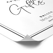 Karten und Geschenke Elegantes Schwarzes und Weiß Poster (Ecke)