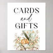 Karten und Geschenke Fall Kleine Kürbis Kinderdusc Poster (Vorne)