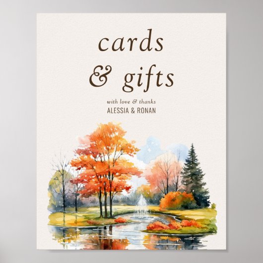 Karten und Geschenke Fall Lake Wedding Digital ode Poster (Vorne)