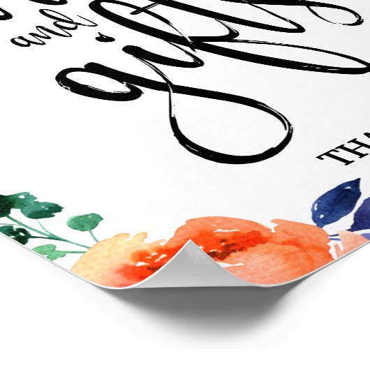 Karten und Geschenke Floral 8x10 Hochzeitszeichen Poster (Ecke)