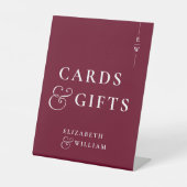 Karten und Geschenke für Bugundy Monogram Sockelschild (Vorderseite)