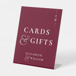 Karten und Geschenke für Bugundy Monogram Sockelschild