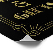 Karten und Geschenke für die Hochzeitssache Gold B Poster (Ecke)