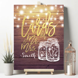 Karten und Geschenke für Frau Mason Jars Wood Wedd Poster