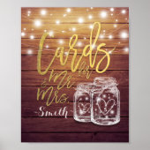 Karten und Geschenke für Frau Mason Jars Wood Wedd Poster (Vorne)