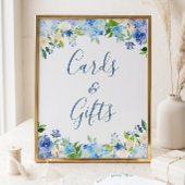 Karten und Geschenke für Hochzeiten Blaues Hydrang Poster