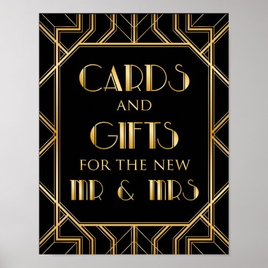Karten und Geschenke für Hochzeiten | Gatsby Art D Poster (Vorne)