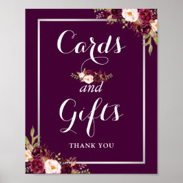 Karten und Geschenke für Hochzeiten Lila Blütenblä Poster