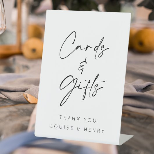 Karten und Geschenke für Hochzeiten Sockelschild