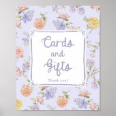 Karten und Geschenke für lila Brautparty Poster (Vorne)