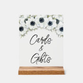 Karten und Geschenke für Schwarz-weißes Brautparty Acrylschild (Vorderseite)