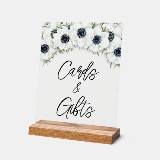 Karten und Geschenke für Schwarz-weißes Brautparty Acrylschild (Winkel)