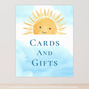 Karten und Geschenke für Sonnenanbeter Babydusche Poster
