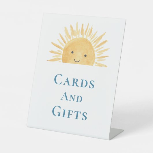 Karten und Geschenke für Sonnenanbeter Sockelschild (Vorderseite)