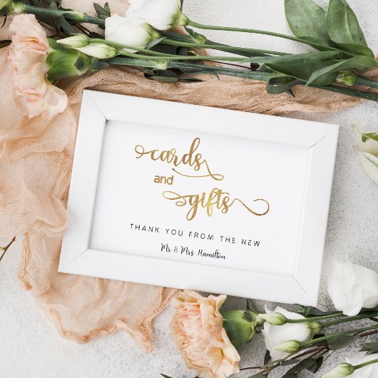 Karten und Geschenke Gold 8x10 Modernes Hochzeitsz Poster