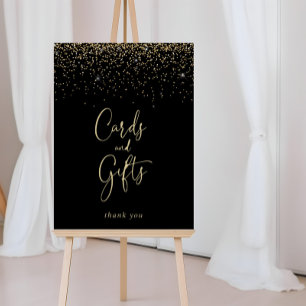 Karten und Geschenke Gold Confetti Script-Zeichen Poster