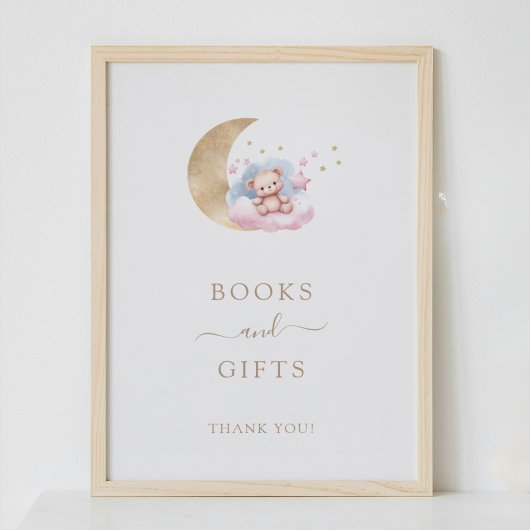 Karten und Geschenke Gold Moon Stars Kinderdusche  Poster