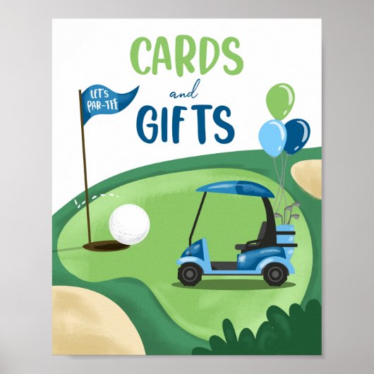 Karten und Geschenke Golf Par-T-Shirt Boy Geburtst Poster (Vorne)