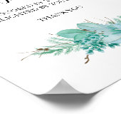 Karten und Geschenke Grüne Ausgezeichnete Hochzeit Poster (Ecke)