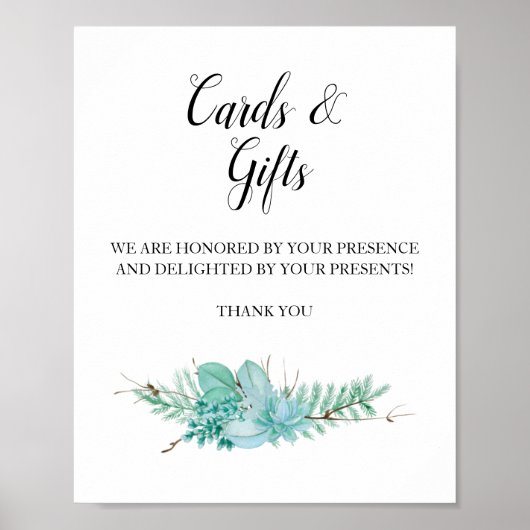 Karten und Geschenke Grüne Ausgezeichnete Hochzeit Poster (Vorne)