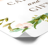 Karten und Geschenke. Grüne Blumengarten Hochzeit Poster (Ecke)