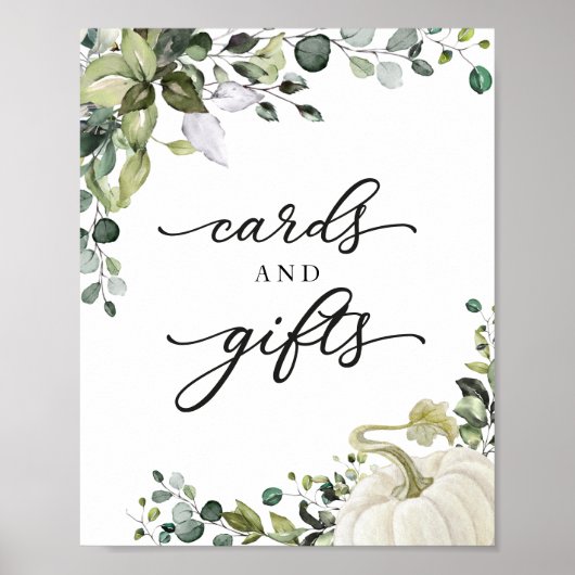 Karten und Geschenke Grüne Fall Babydusche Schild (Vorne)