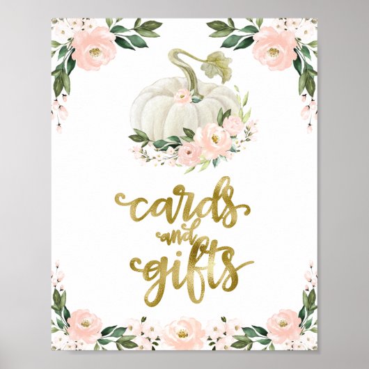 Karten und Geschenke Grüne Fall Babydusche Schild (Vorne)