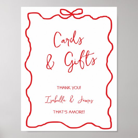 Karten und Geschenke handgezeichnete Bow Wavy Coup Poster (Vorne)