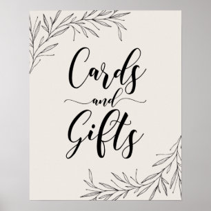Karten und Geschenke handgezeichnete Zweige Poster