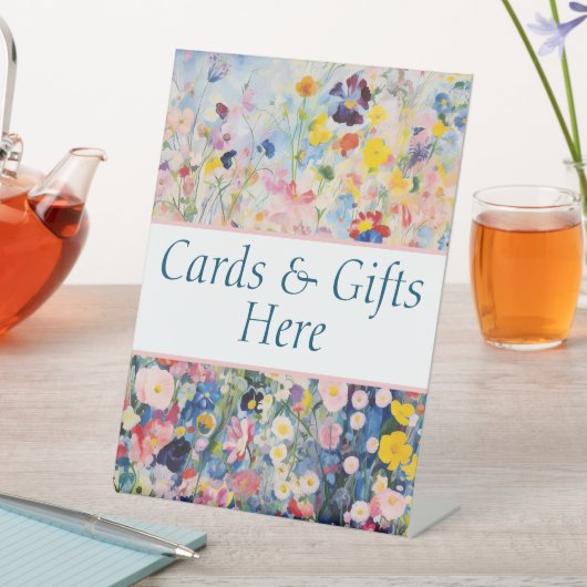 Karten und Geschenke hier Hochzeitsgeschenk Tafel Sockelschild (In Situ)