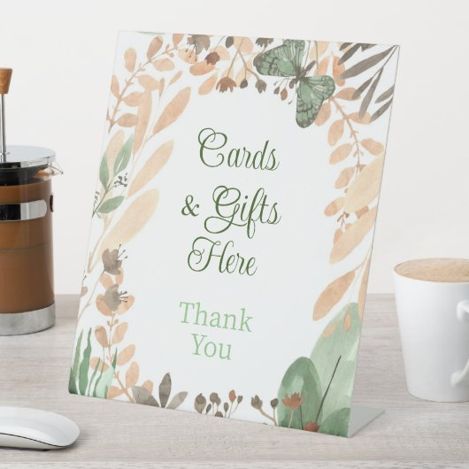 Karten und Geschenke hier Unterschrift Hochzeit Sockelschild (In Situ)