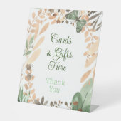 Karten und Geschenke hier Unterschrift Hochzeit Sockelschild (Vorderseite)