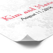 Karten und Geschenke - Hochzeiten in tiefer Rote R Poster (Ecke)