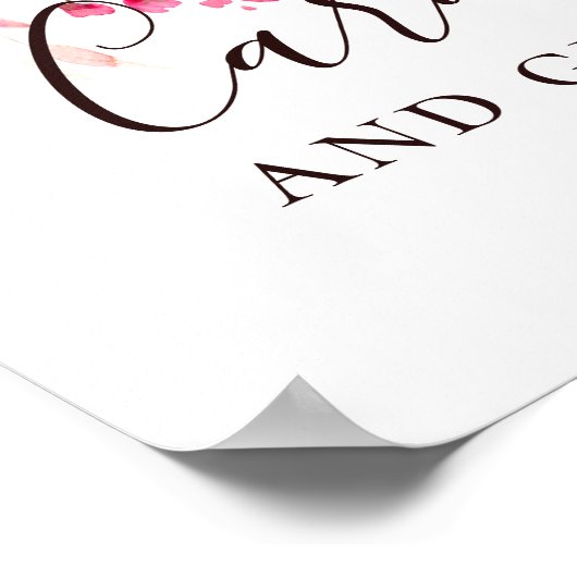 Karten und Geschenke. Hochzeitsfeier Po Poster (Ecke)