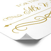 Karten und Geschenke Hochzeitssing Gold Swirl Kall Poster (Ecke)