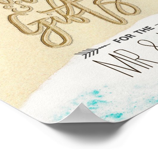 Karten und Geschenke Hochzeitssommer Sandstrand St Poster (Ecke)