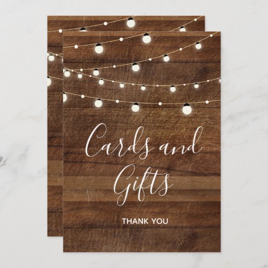 Karten und Geschenke Hochzeitszeichen Bar. (Vorne/Hinten)