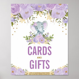 Karten und Geschenke Jungle Elefant Lila Gold Elef Poster